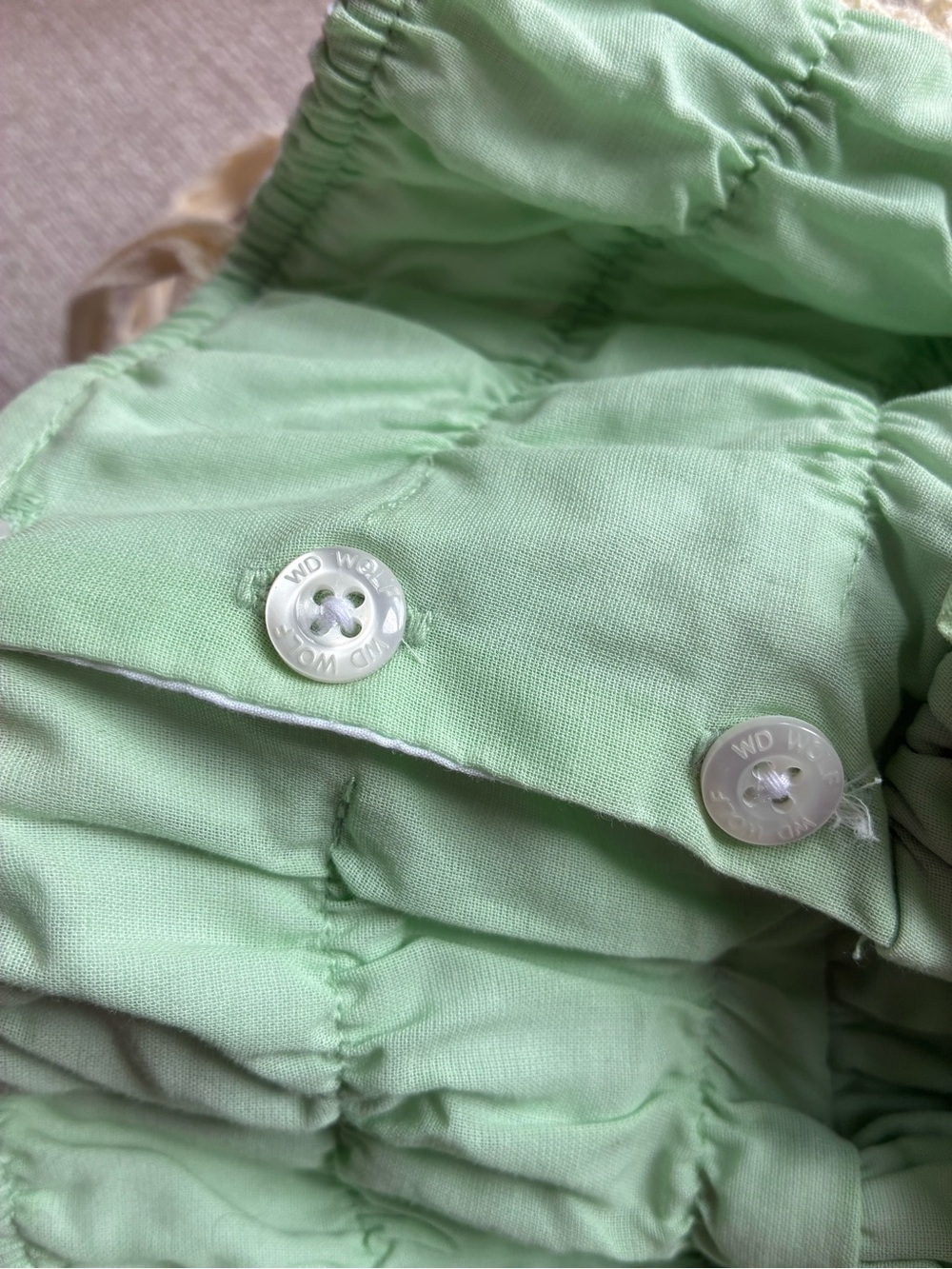 Well Dressed Wolf Dress Girls’ 5T Green Eyelet Maxi Dress with Cream Lace Accent - Picture 5 of 9